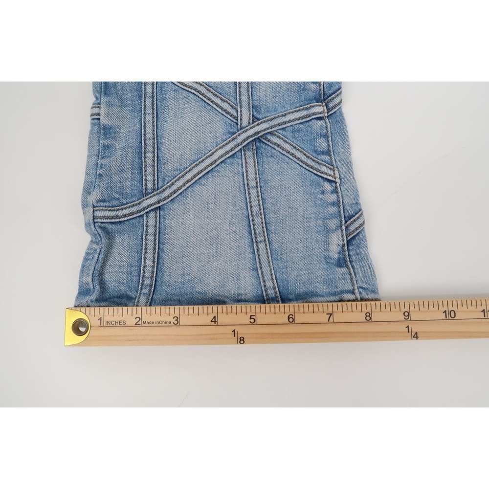 Valabasas Patchwork Jeans Men 32 Blue Button Fly Streetwear Denim Stacked Flared - Picture 14 of 14